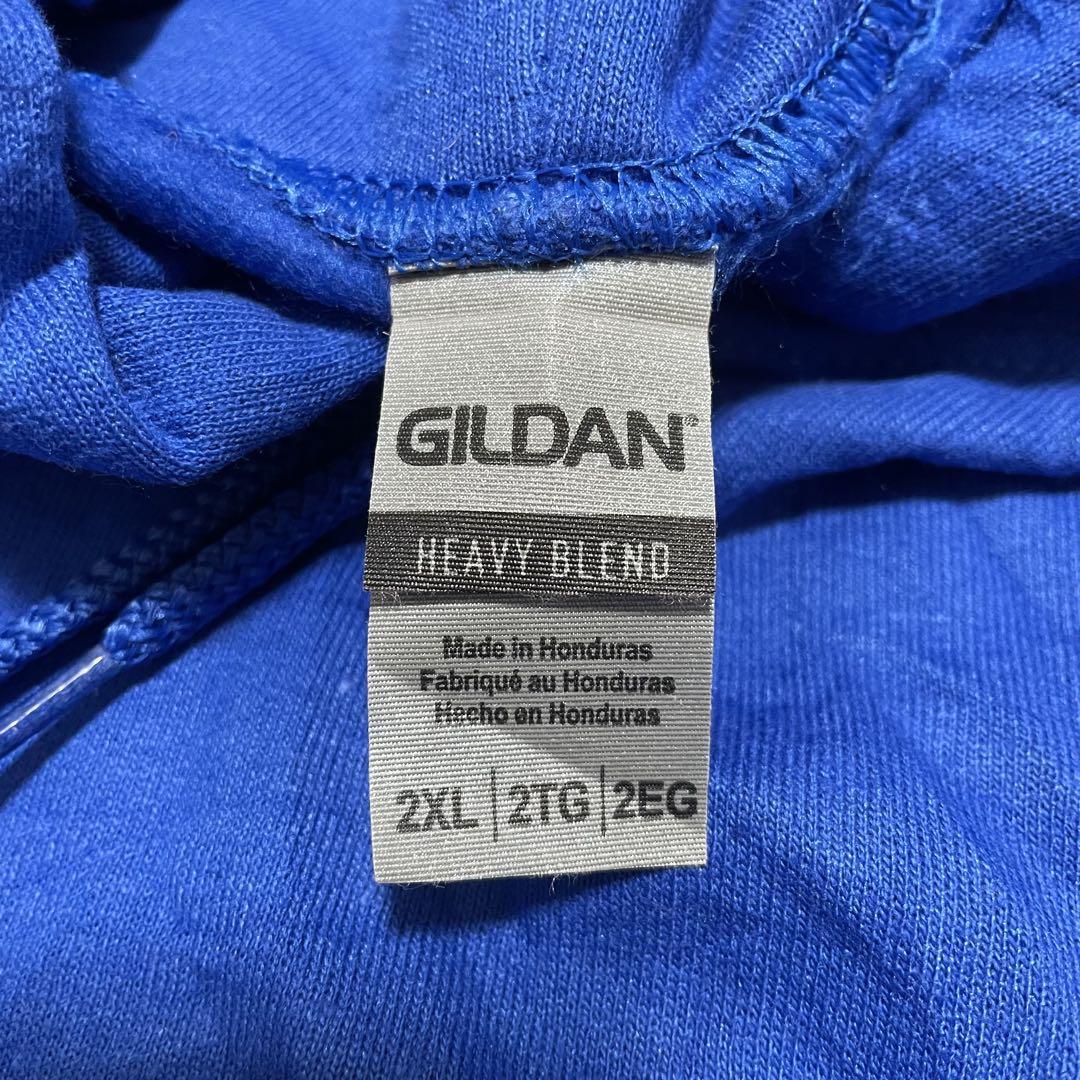 GILDAN(ギルダン)の海外古着☆ ギルダン CLEARWATER  ブルー パーカー　2XL メンズのトップス(パーカー)の商品写真