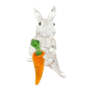 スワロフスキー SWAROVSKI ウサギとニンジン RABBIT WITH CARROT オブジェ 置物 5530687 クリア【中古】