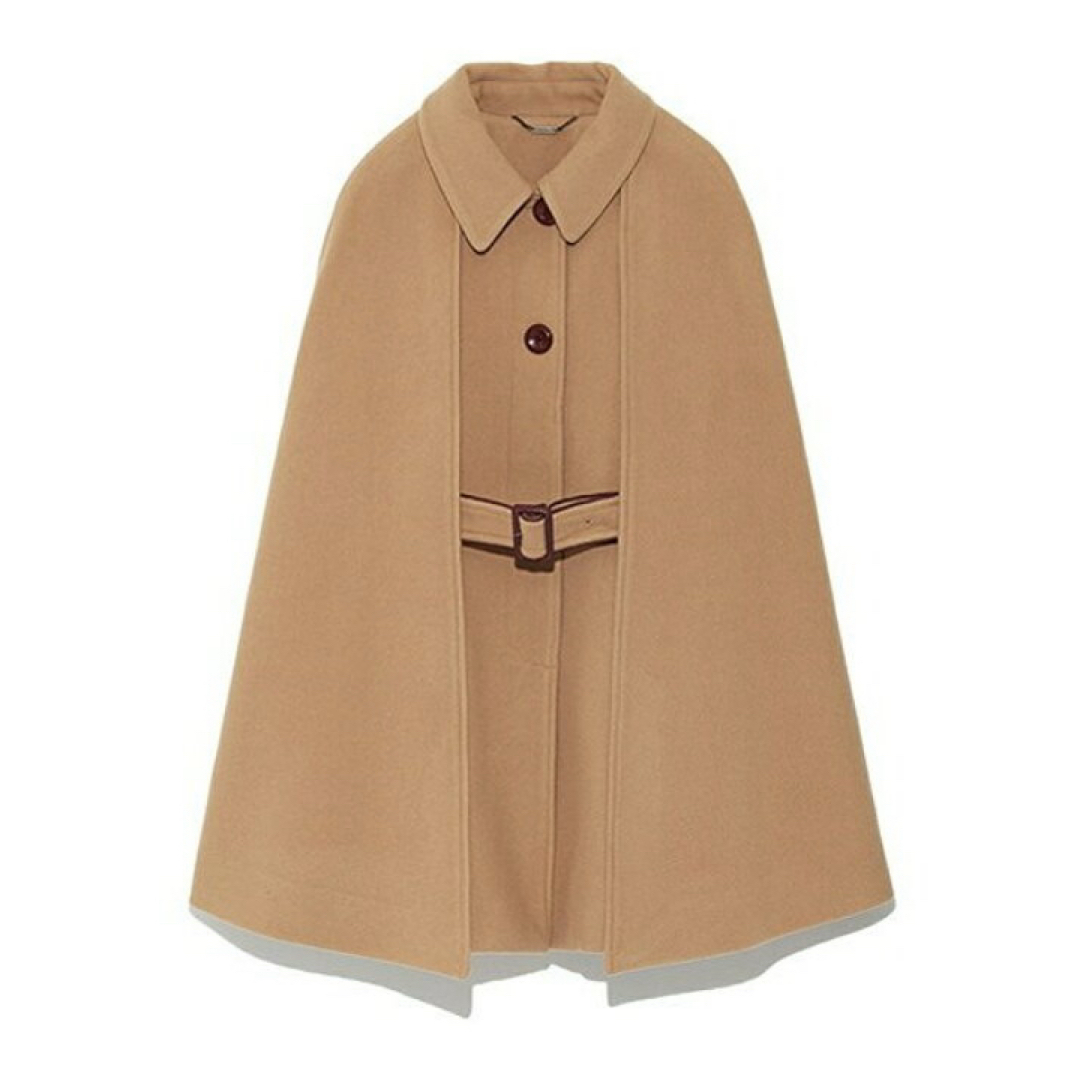 Lily Brown(リリーブラウン)のリリーブラウン　レザーパイピングケープコート レディースのジャケット/アウター(ポンチョ)の商品写真