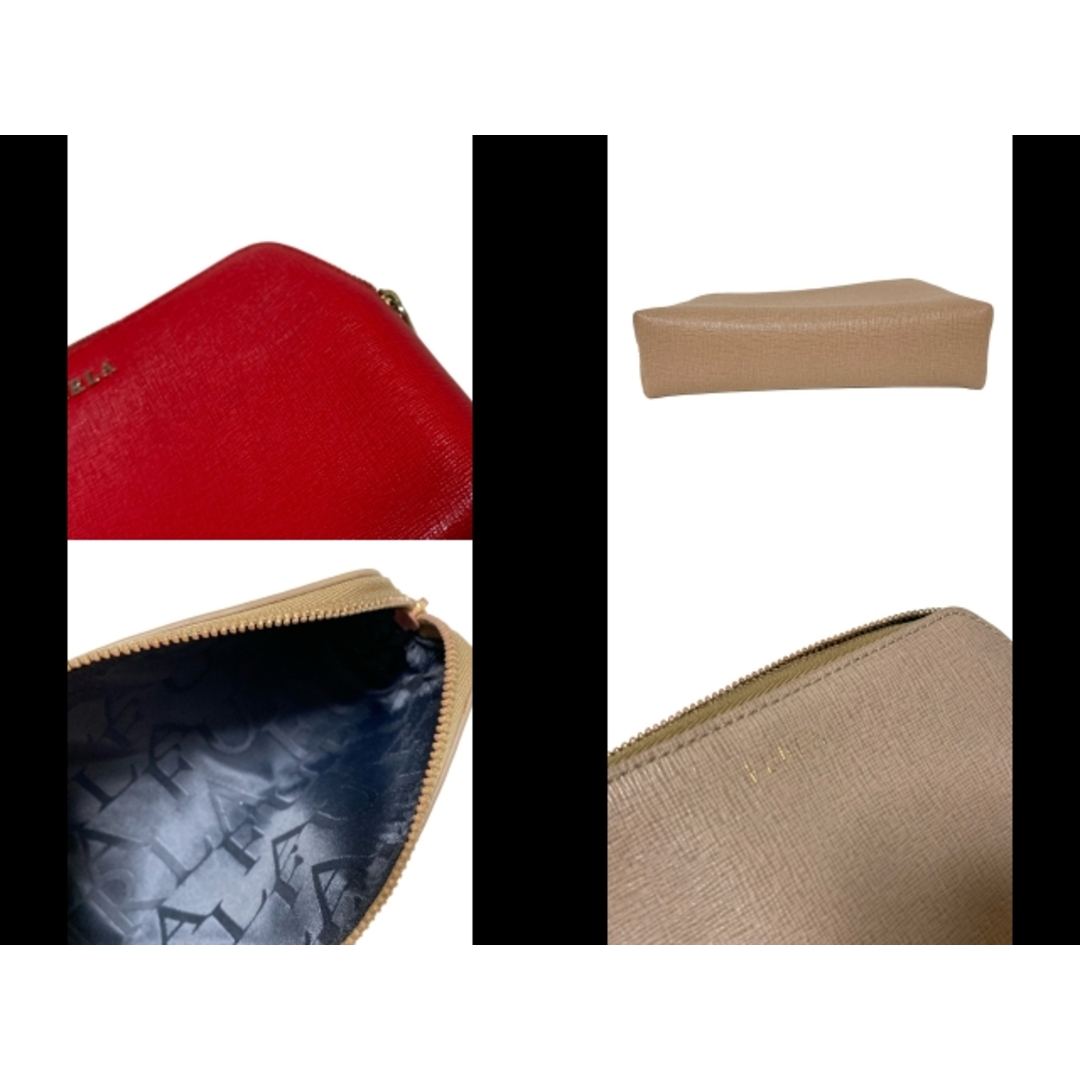 FURLA(フルラ)のFURLA(フルラ) ポーチ - レッド×ベージュ×ネイビー ポーチ3点セット レザー レディースのファッション小物(ポーチ)の商品写真