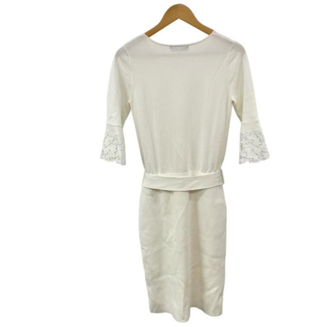 JUSGLITTY(ジャスグリッティー)のJUSGLITTY(ジャスグリッティー) ワンピース サイズ2 M レディース美品  - 白 クルーネック/七分袖/ロング/レース レディースのワンピース(その他)の商品写真