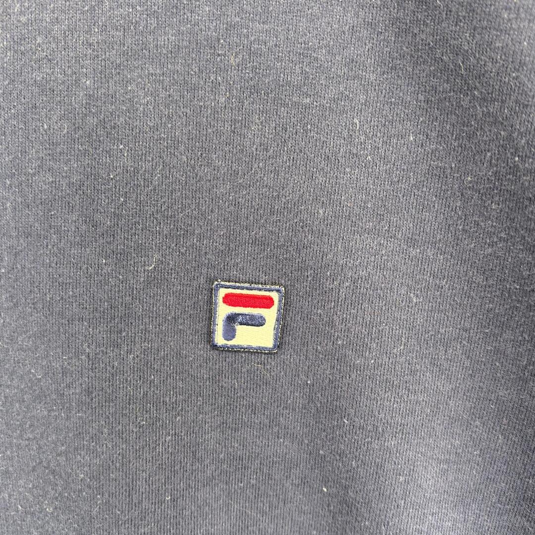 FILA(フィラ)の古着 フィラ FILA スウェット 大きいサイズ トレーナー クルーネック ワンポイントロゴ スポーツ XL  ネイビー メンズ メンズのトップス(スウェット)の商品写真