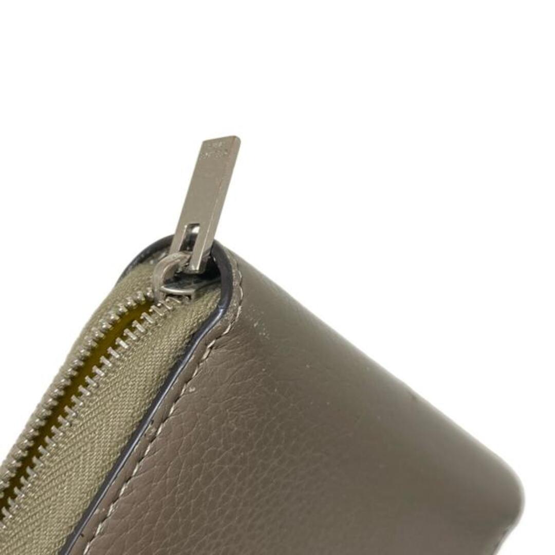 CELINE(セリーヌ)のCELINE(セリーヌ) コインケース コンパクト ジップドウォレット グレーベージュ ラウンドファスナー レザー レディースのファッション小物(コインケース)の商品写真