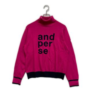 coco 中古 アンパスィ and per se レディース セーター L ピンク タートルネック 袖裏地付き