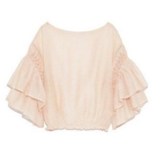 リリーブラウン(Lily Brown)の17SS 今季完売　Lily Brown♡フリルスリーブトップス /P.BEG(カットソー(半袖/袖なし))