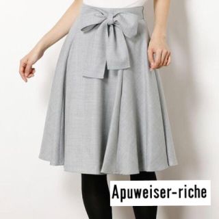 アプワイザーリッシェ(Apuweiser-riche)の新品タグ付き♡アプワイザーリッシェ♡リボンフレアスカート(ひざ丈スカート)