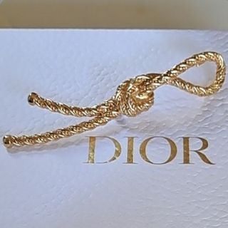 Christian Dior - クリスチャンディオール ブローチ 縄ロープ リボン　ゴールド美品　