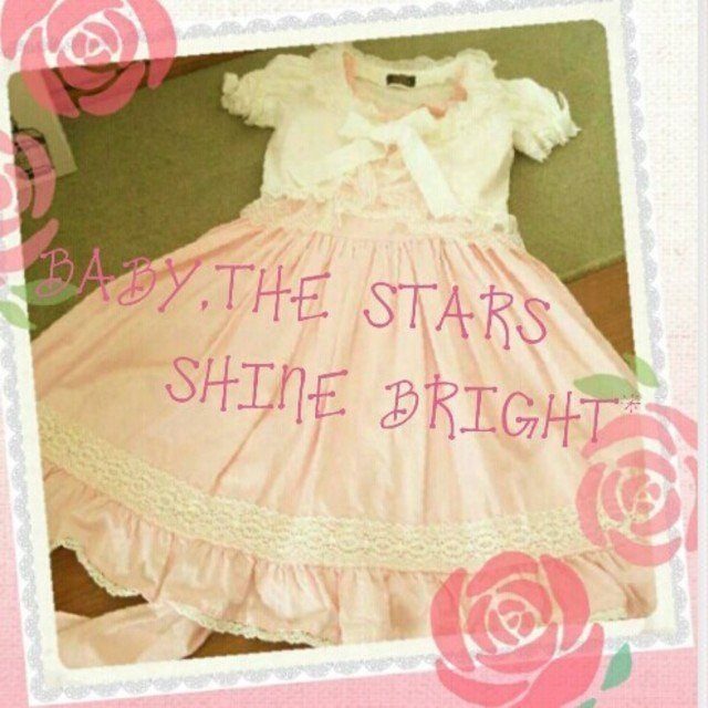 BABY,THE STARS SHINE BRIGHT(ベイビーザスターズシャインブライト)のBABY*薔薇レース定番JSK(ピンク) レディースのワンピース(ひざ丈ワンピース)の商品写真