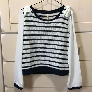 ローリーズファーム(LOWRYS FARM)のボーダー シフォントップス(シャツ/ブラウス(半袖/袖なし))