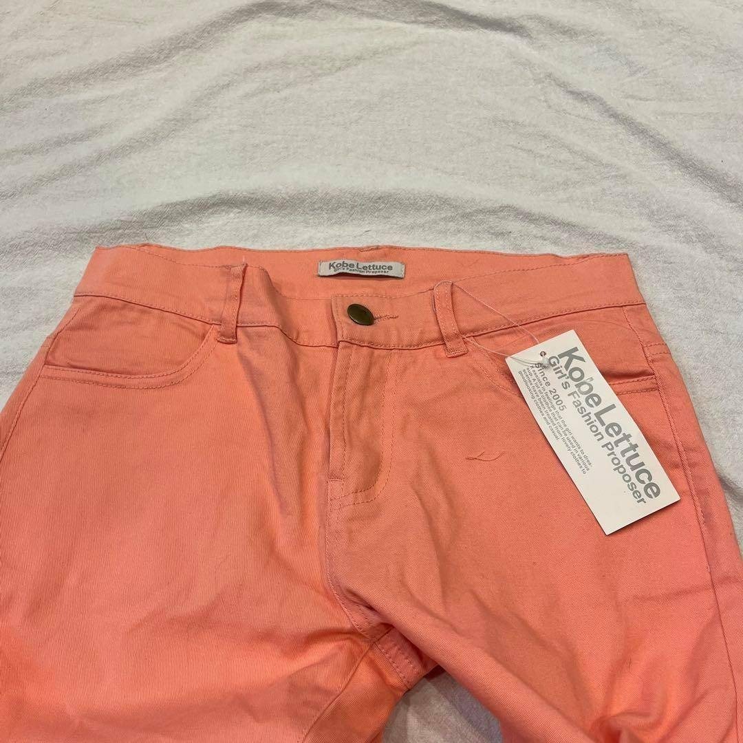 神戸レタス(コウベレタス)の【神戸レタス】　カラーパンツ　　コーラルピンク　スキニー　ストレッチ素材　M レディースのパンツ(カジュアルパンツ)の商品写真