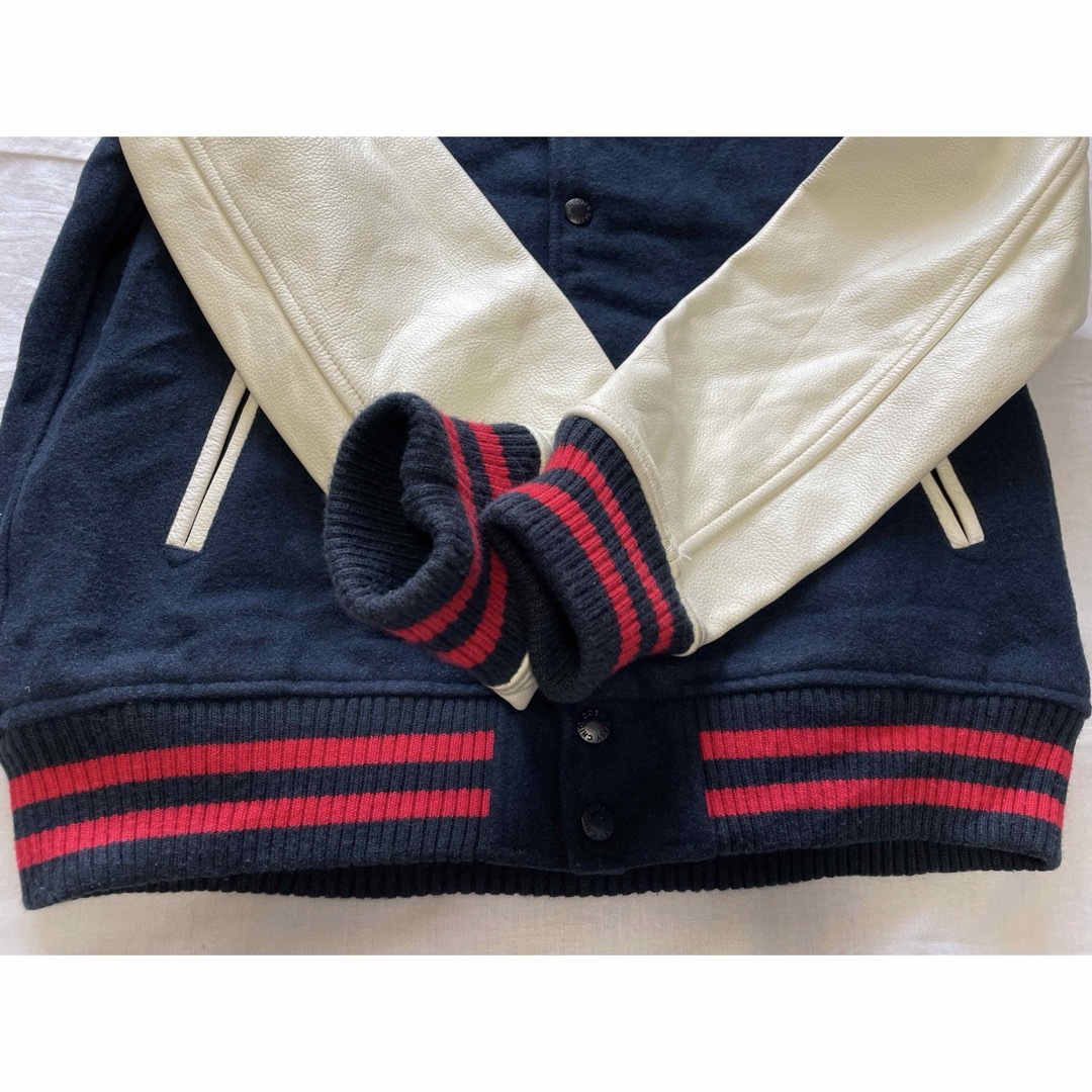 coen(コーエン)のCoen コーエン 革袖 ドンキーカラー メルトンスタジャン ネイビー S メンズのジャケット/アウター(スタジャン)の商品写真