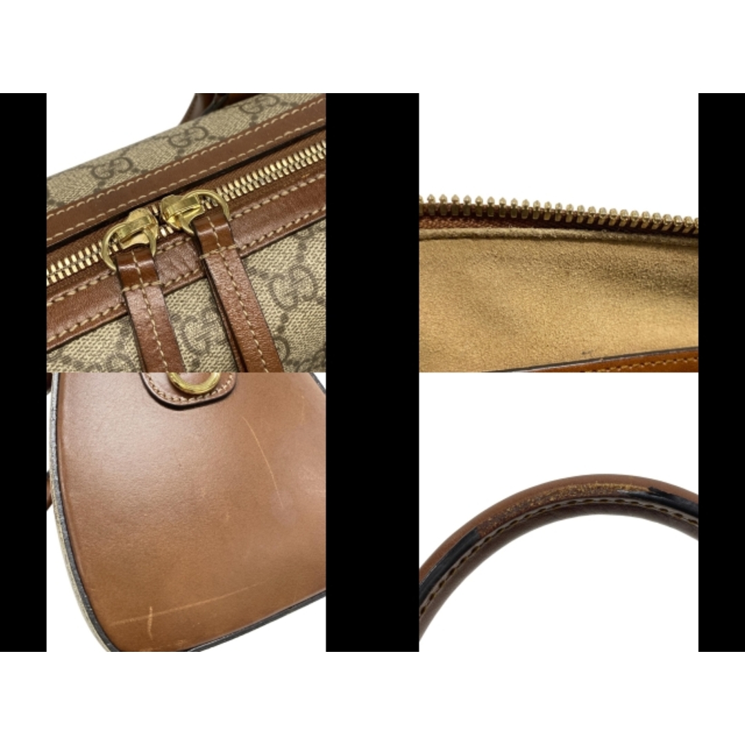 GUCCI(グッチ)のGUCCI(グッチ) ハンドバッグ GGプラス・GGスプリーム 409529 ベージュ×ブラウン レザー レディースのバッグ(ハンドバッグ)の商品写真