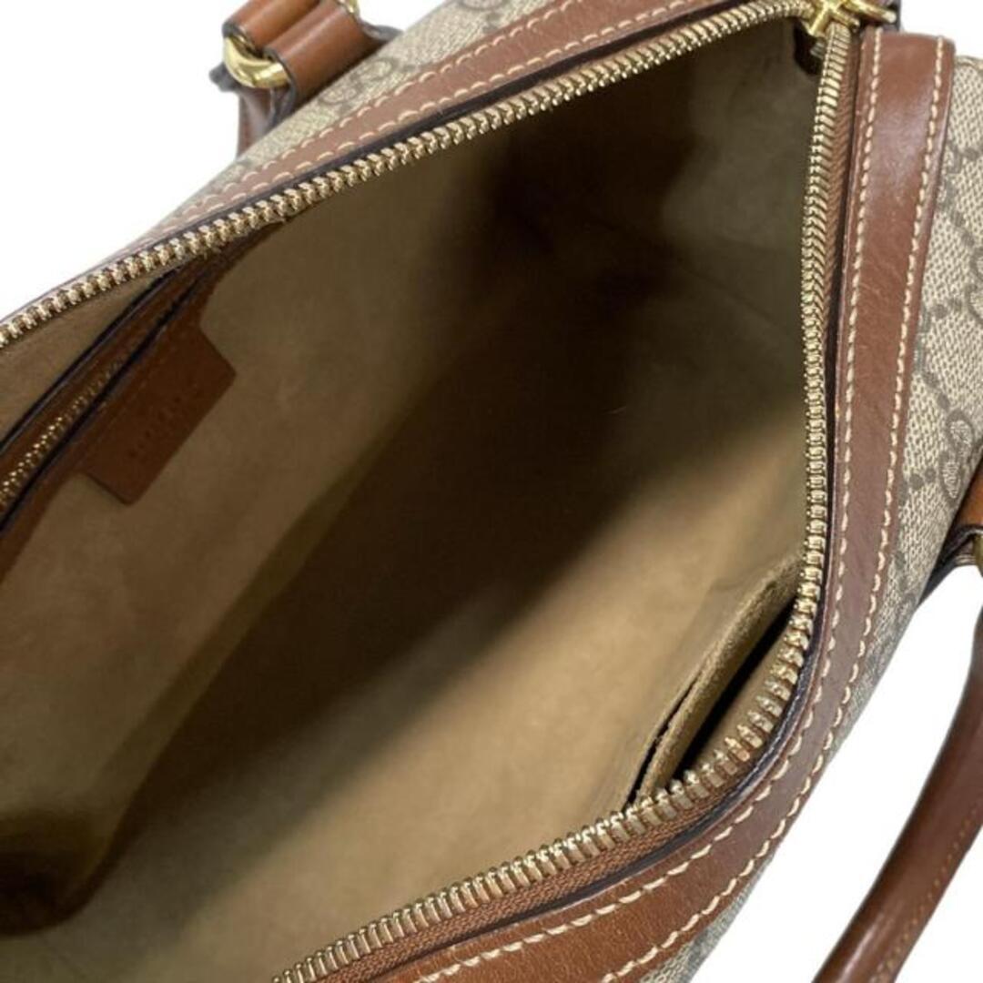 GUCCI(グッチ)のGUCCI(グッチ) ハンドバッグ GGプラス・GGスプリーム 409529 ベージュ×ブラウン レザー レディースのバッグ(ハンドバッグ)の商品写真