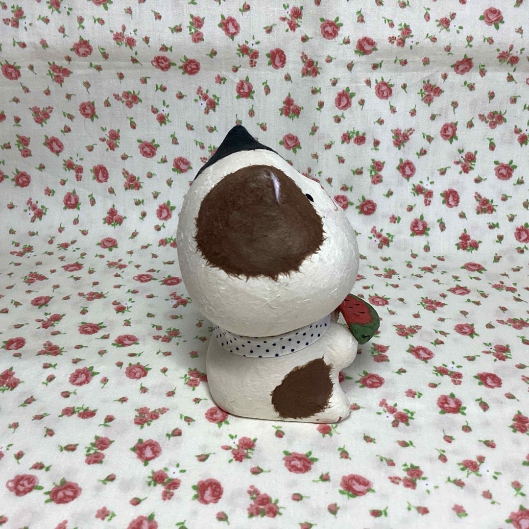 RYUKODO(リュウコドウ)の【未使用】置物　リュウコドウ　猫　すいか　ちぎり和紙　京都　和小物　日本製 インテリア/住まい/日用品のインテリア小物(置物)の商品写真