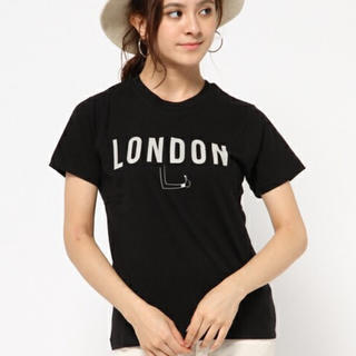 アズールバイマウジー(AZUL by moussy)のAZUL by moussy LONDONロゴTシャツ 黒 Mサイズ(Tシャツ(半袖/袖なし))