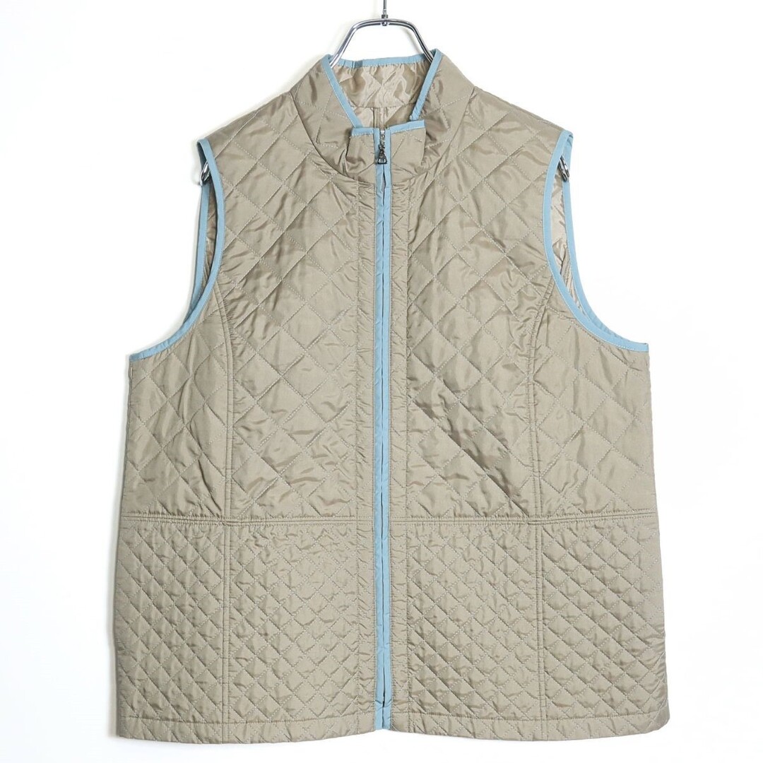 leilian(レリアン)の【美品】レリアン★二点セット！コート&キルティングベスト 大きいサイズ13+ 水色×ベージュ系 フーディ可 z16565 レディースのジャケット/アウター(その他)の商品写真