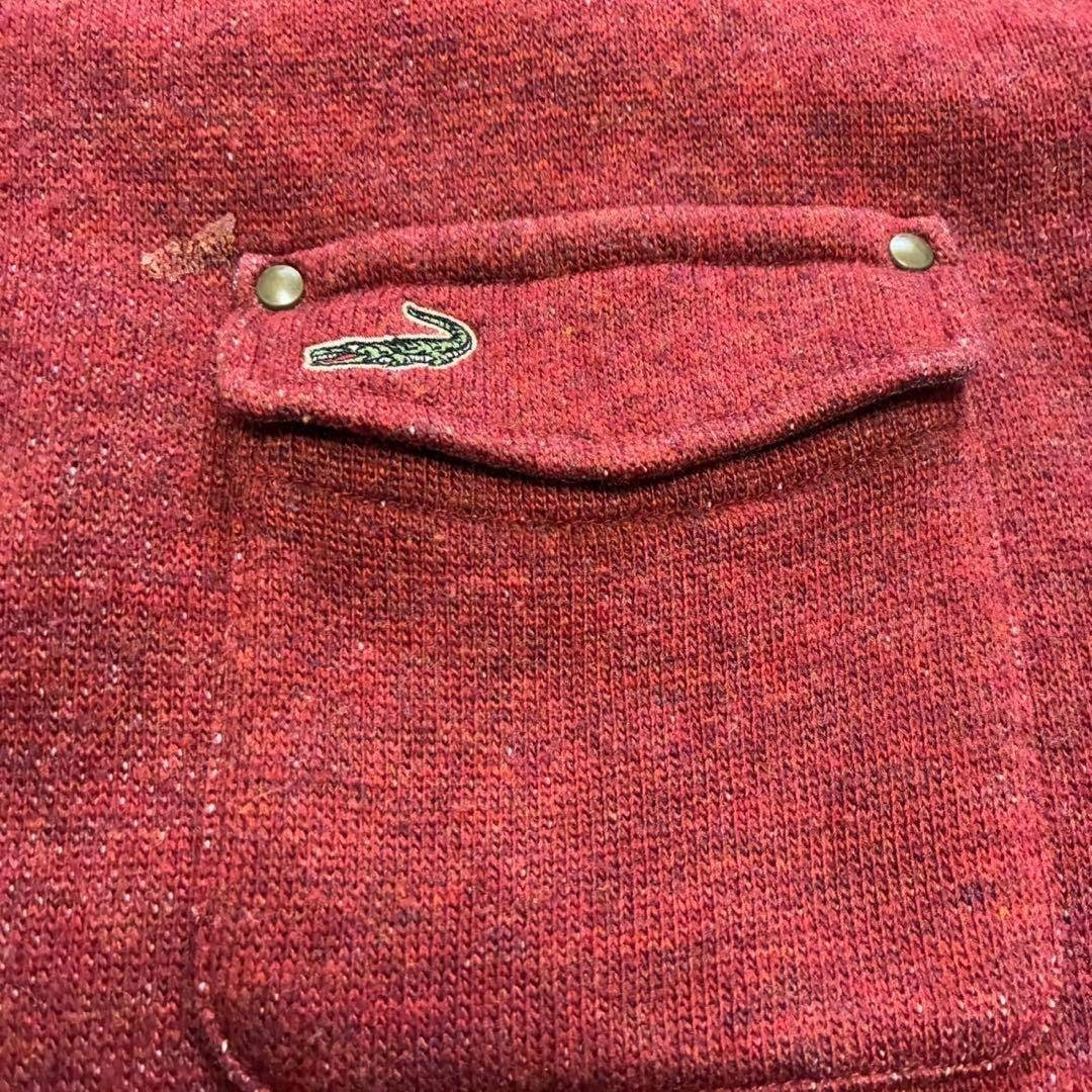 Crocodile(クロコダイル)のCrocodile ニットプルオーバー L レッド（B477） メンズのトップス(ニット/セーター)の商品写真