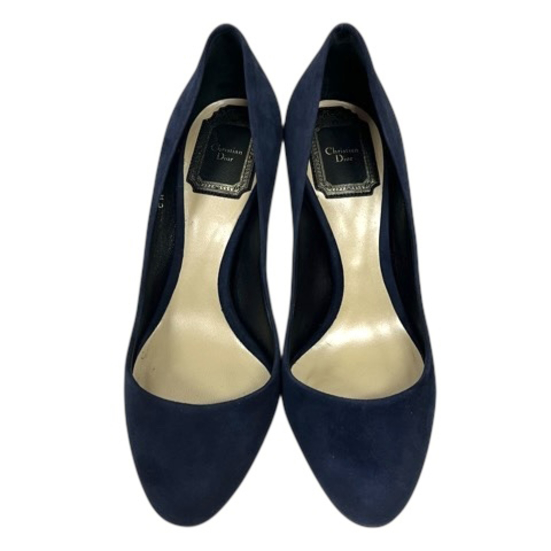 Dior(ディオール)のディオール Dior パンプス ラウンドトゥ ピンヒール スエード 34.5 紺 レディースの靴/シューズ(ハイヒール/パンプス)の商品写真