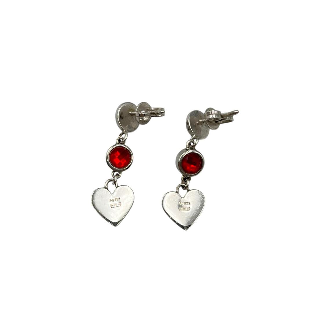 GUCCI(グッチ)のグッチ GUCCI ピアス
 ハートモチーフ シルバー925/ラインストーン レッド レディース レディースのアクセサリー(ピアス)の商品写真