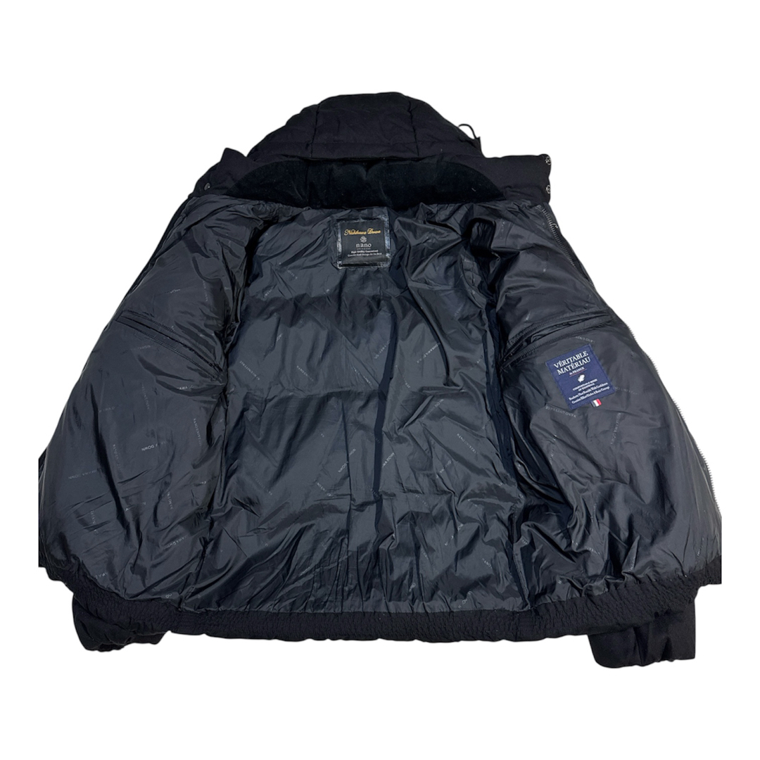 nano・universe(ナノユニバース)の別注　ナノユニバース×西川ダウン2way フーデット ダウンジャケット 黒 M メンズのジャケット/アウター(ダウンジャケット)の商品写真