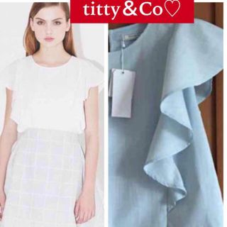 ティティアンドコー(titty&co)の新品♡定価6372 titty＆Co♡ラッフルスリーブブラウス♡肩フリル(シャツ/ブラウス(半袖/袖なし))