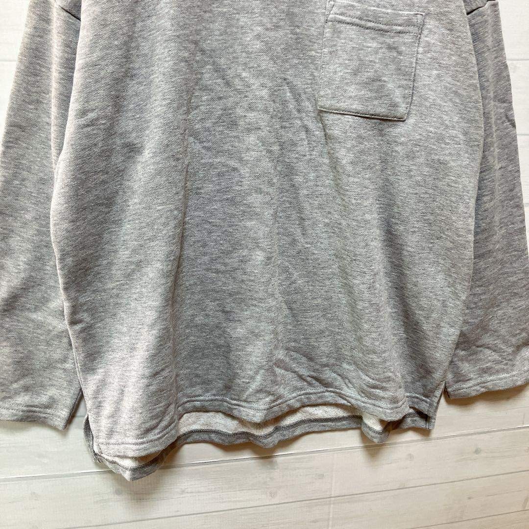長袖トレーナー　裏起毛　グレー　Ｍ　ハイネック　薄手 レディースのトップス(トレーナー/スウェット)の商品写真