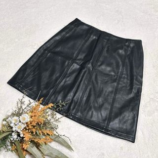 【ジーユー】GU フェイクレザーミニスカート 裏起毛 ブラック S