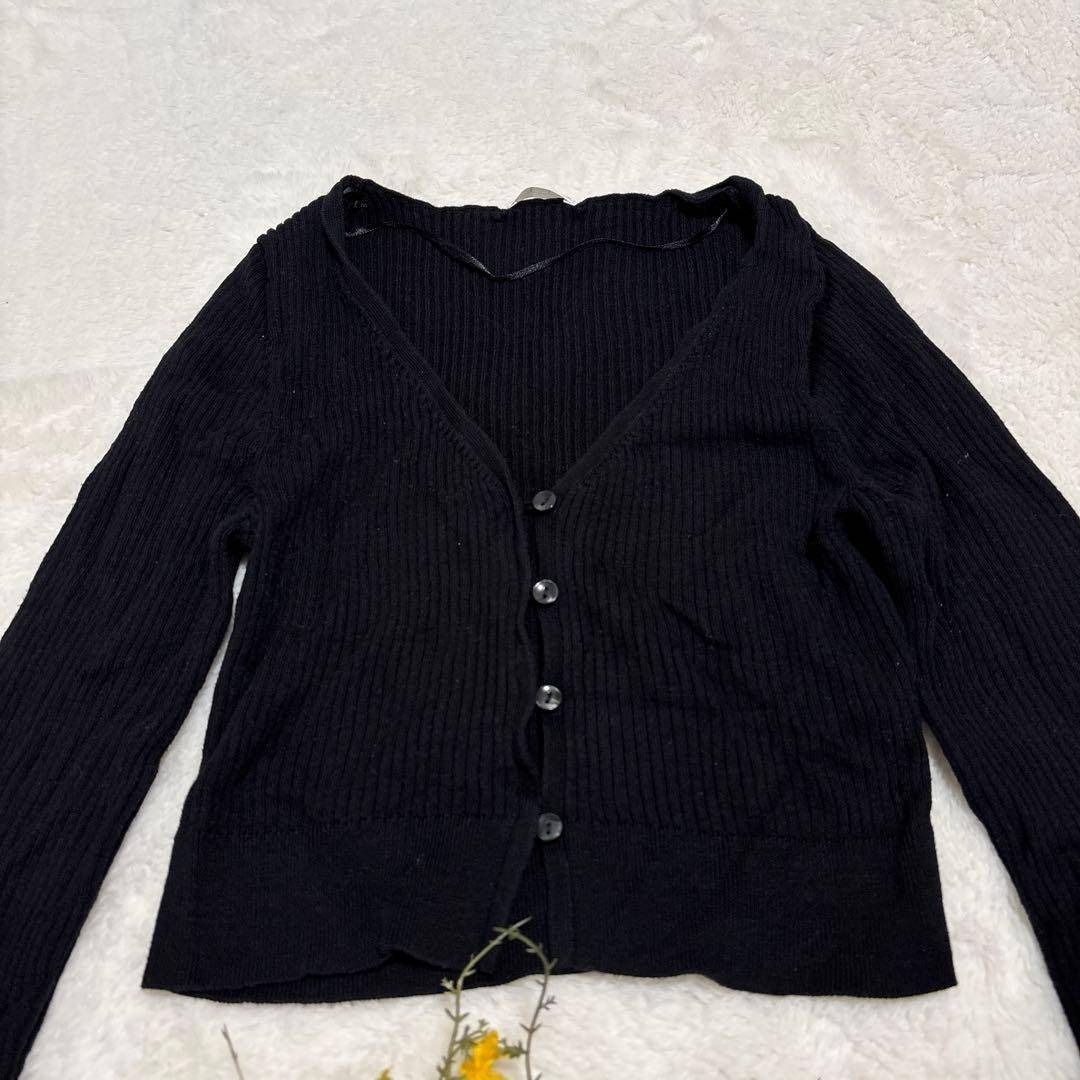 【ジーユー】GU UVカットクロップドカーディガン(長袖) ブラック M レディースのトップス(カーディガン)の商品写真