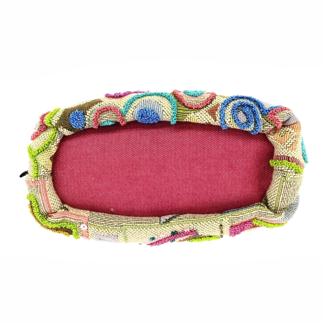 Think Bee!(シンクビー)のThink Bee シンクビー ボートバッグ  スパンコール ビーズ ゴブラン織り    ベージュ レディース / 240001175875 レディースのファッション小物(ポーチ)の商品写真