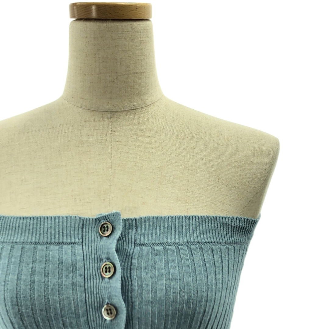 【美品】  Ernie Palo / アーニーパロ | Wide Rib Knit Bandeau / コットン リネン リブ ニット ビスチェ | 36 | ブルー | レディース レディースのトップス(タンクトップ)の商品写真