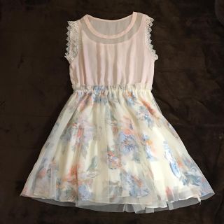 ロジータ(ROJITA)の【sale】ROJITA✩花柄チュールスカートワンピース(ミニワンピース)