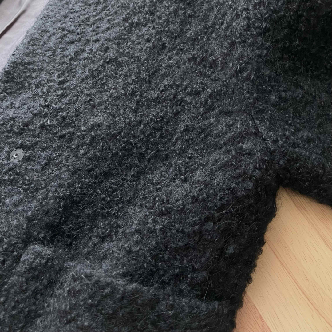 IENA(イエナ)の【2023AW】IENA ループツイードコクーンコート ノーカラーコート 黒 レディースのジャケット/アウター(ロングコート)の商品写真