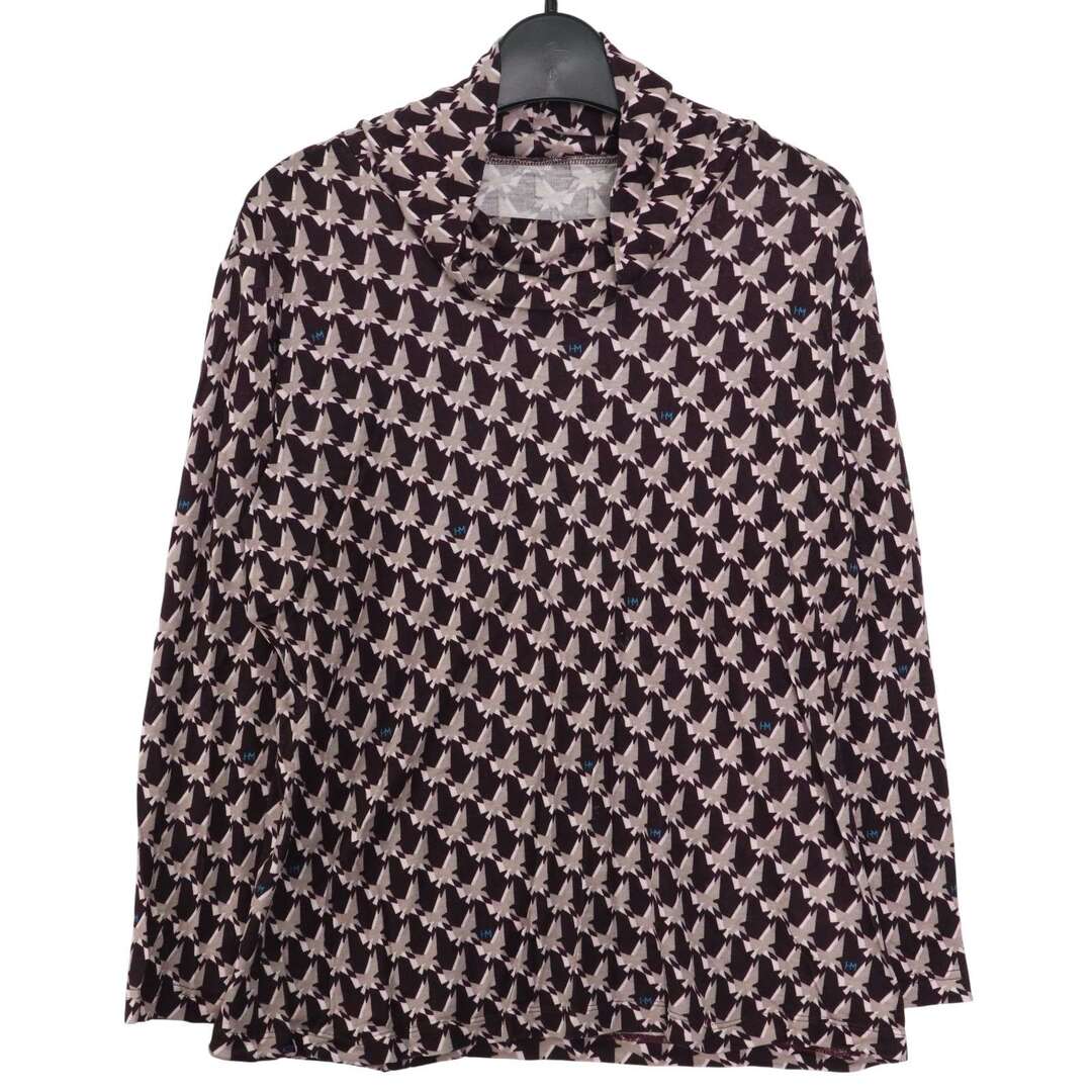 HANAE MORI(ハナエモリ)のHANAE MORI ハナエモリ 秋冬★ テンセル100% 幾何学柄 総柄 カットソー ロンTシャツ Sz.M レディース レディースのトップス(カットソー(長袖/七分))の商品写真