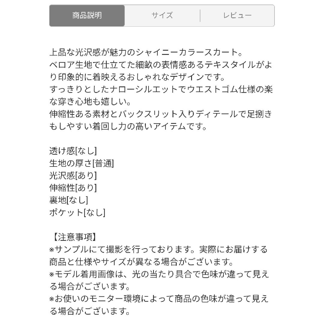 earth music & ecology(アースミュージックアンドエコロジー)のearth music&ecology シャイニーベロアスカート レディースのスカート(ロングスカート)の商品写真