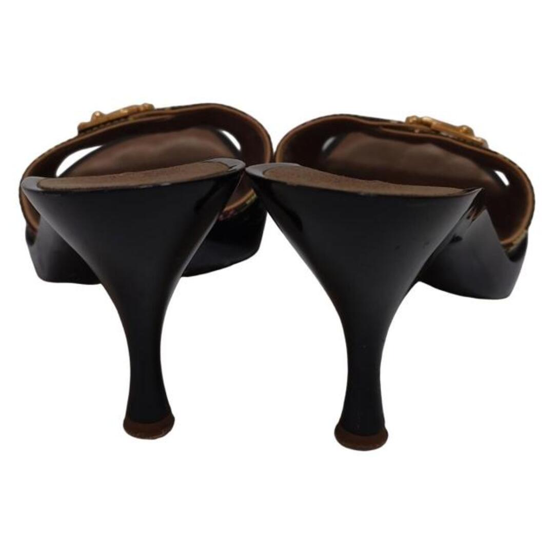 LOUIS VUITTON(ルイヴィトン)のLOUIS VUITTON(ルイヴィトン) ミュール 34 1/2 レディース - 黒×マルチ モノグラムマルチカラー レディースの靴/シューズ(ミュール)の商品写真