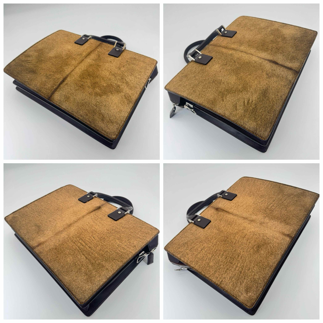 Salvatore Ferragamo(サルヴァトーレフェラガモ)のサルヴァトーレ フェラガモ ハラコ ブリーフケース ビジネスバッグ 美品 激レア メンズのバッグ(ビジネスバッグ)の商品写真