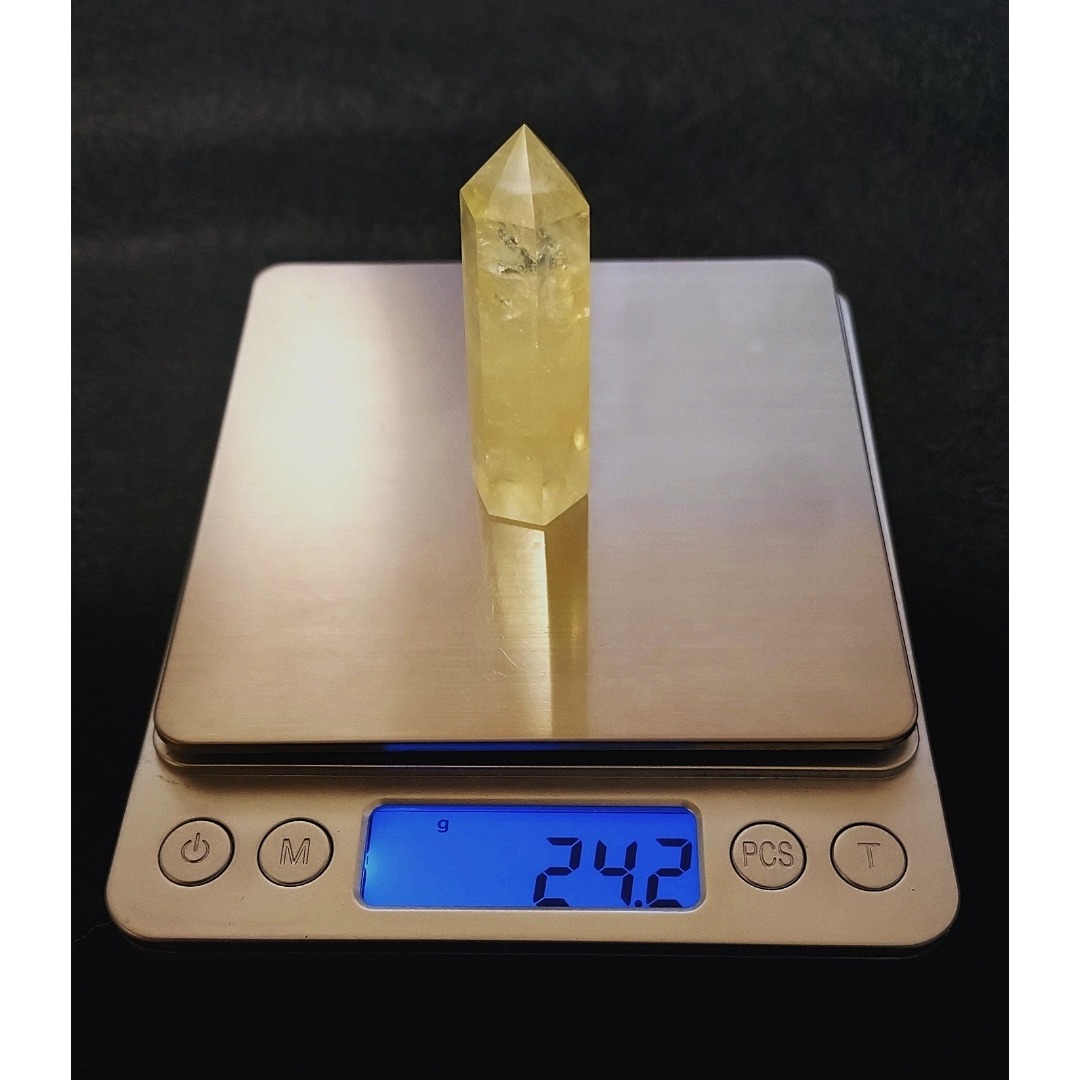 【天然石】シトリン 六角柱 24.2g イエローポイント インテリア/住まい/日用品のインテリア小物(置物)の商品写真