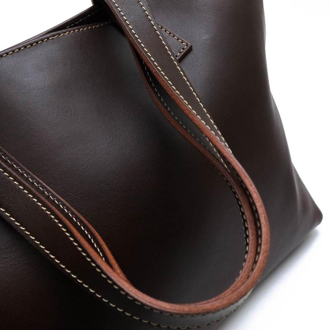 ポルコロッソ／PORCO ROSSO バッグ トートバッグ 鞄 ハンドバッグ メンズ 男性 男性用 レザー 革 本革 ダークブラウン 茶 ブラウン  pr-to-5 Horizontal Tote bag M ホリゾンタル A4サイズ収納可 肩掛け ワンショルダーバッグ メンズのバッグ(トートバッグ)の商品写真