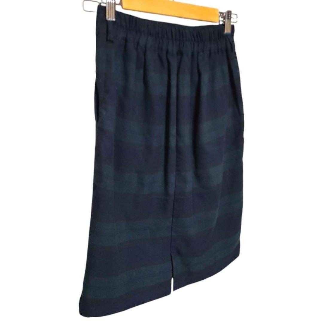 chocol raffine robe(ショコラフィネローブ)のc731【ショコラフィネローブ】台形スカート　ゴムウエスト　ボーダー系　M 古着 レディースのスカート(ロングスカート)の商品写真