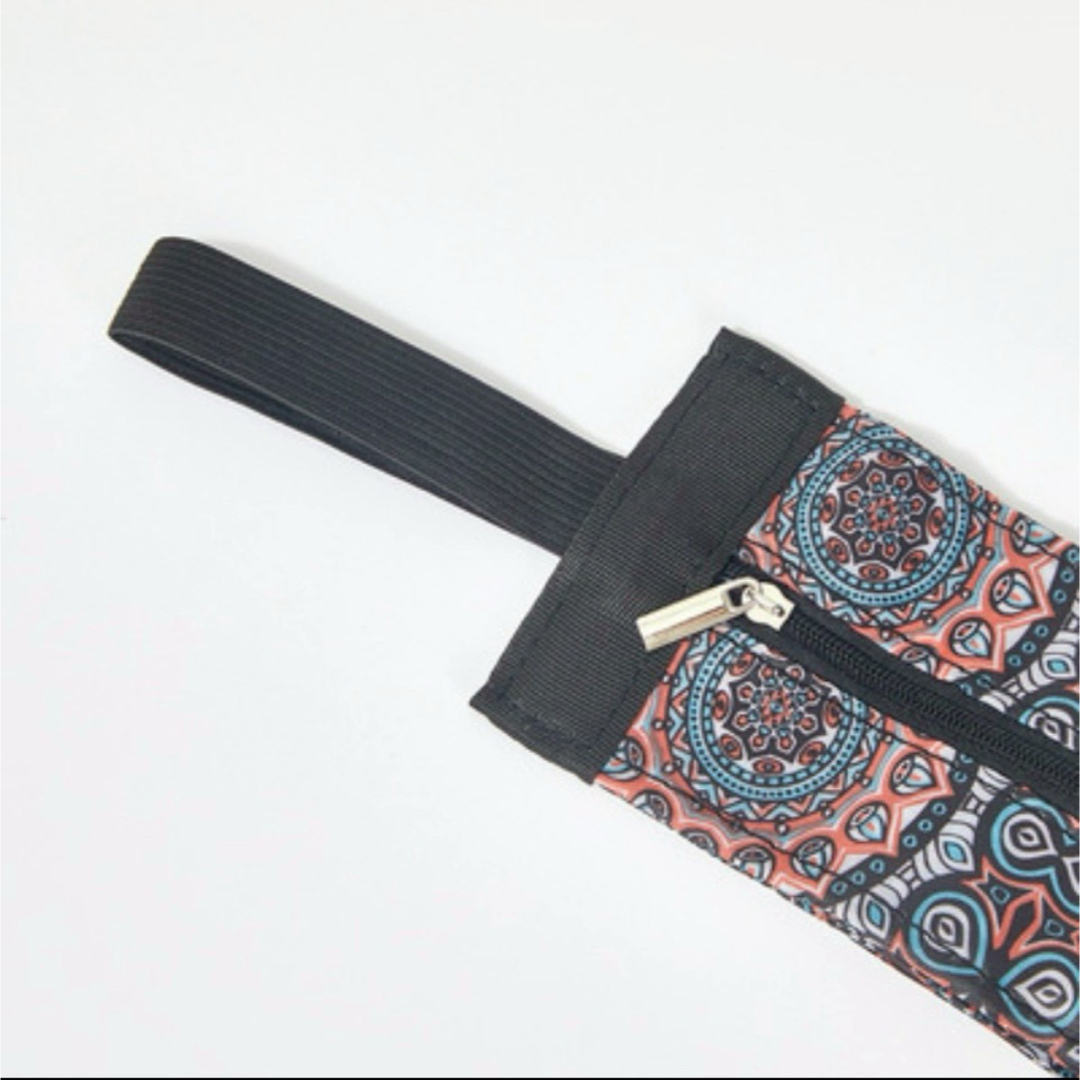 ファスナー付きで安心 シュパット式タイプエコバッグ　茶モンステラ柄 レディースのバッグ(エコバッグ)の商品写真