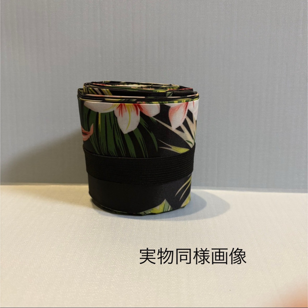 ファスナー付きで安心 シュパット式タイプエコバッグ　茶モンステラ柄 レディースのバッグ(エコバッグ)の商品写真