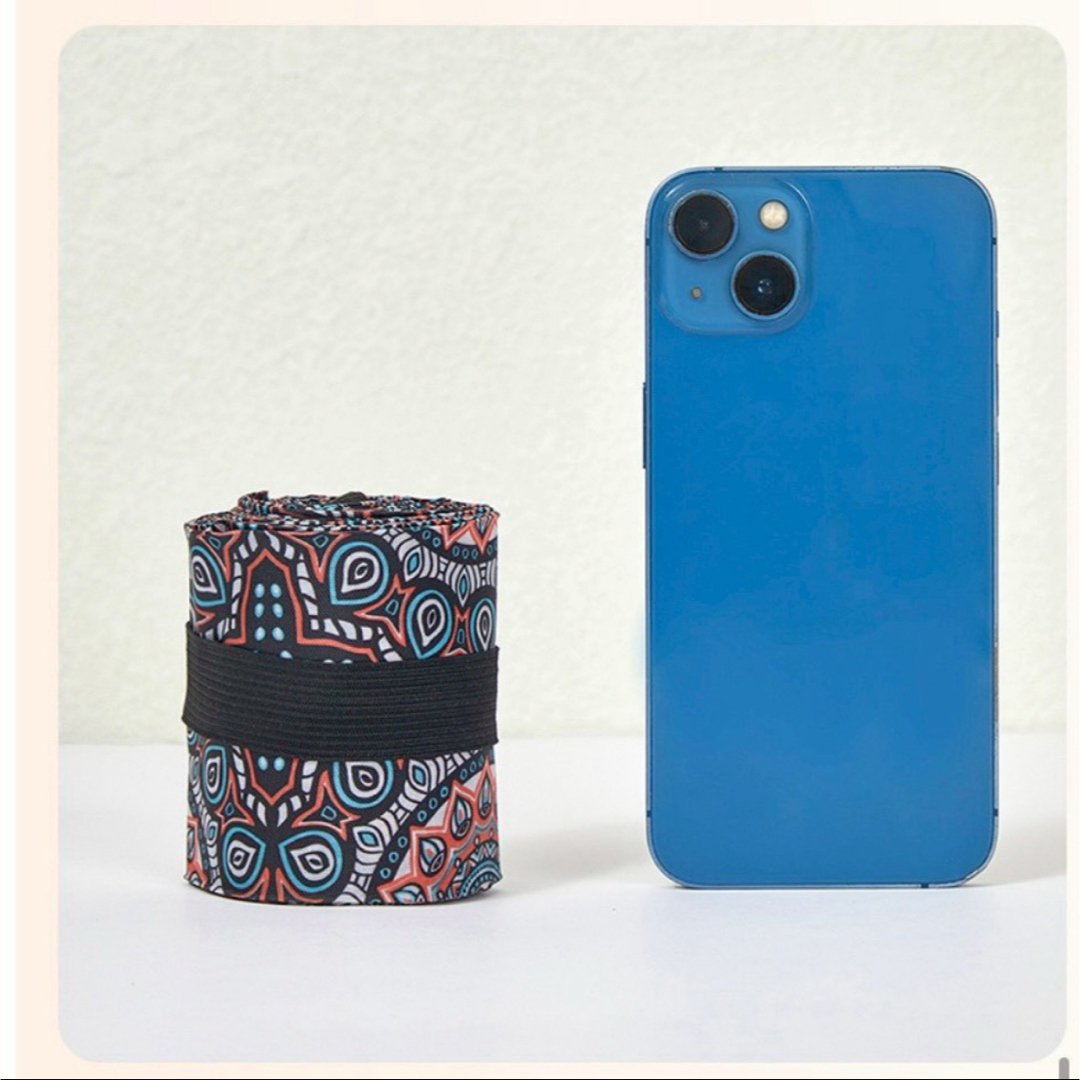 ファスナー付きで安心 シュパット式タイプエコバッグ　茶モンステラ柄 レディースのバッグ(エコバッグ)の商品写真