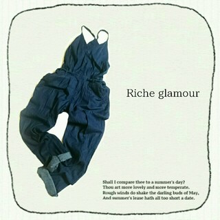 Riche glamour●前ボタン装飾デニムオーバーオール(サロペット/オーバーオール)