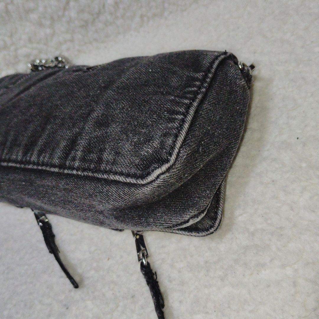 ZARA(ザラ)のZARA　ザラ　ショルダーバッグ　デニム　2way　黒　レディース レディースのバッグ(ショルダーバッグ)の商品写真