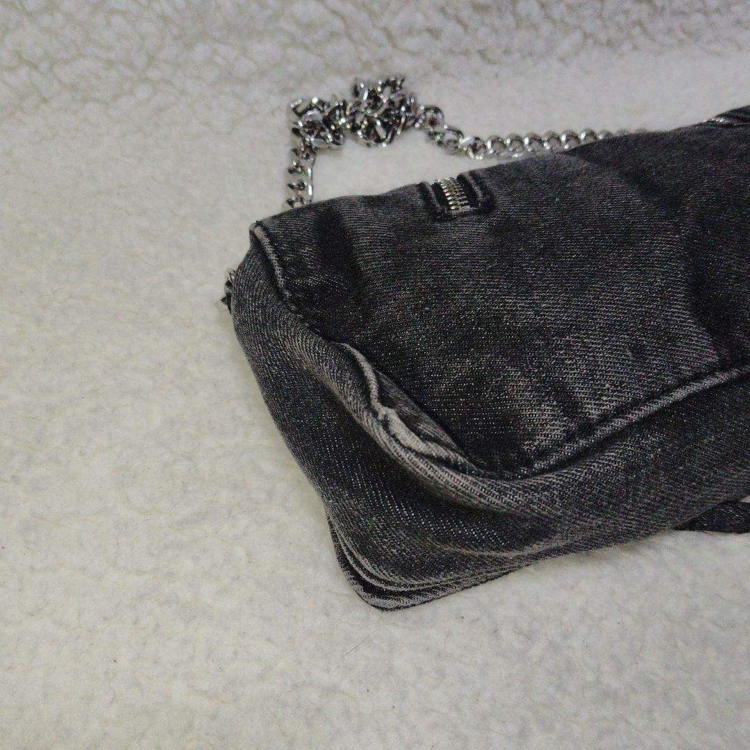 ZARA(ザラ)のZARA　ザラ　ショルダーバッグ　デニム　2way　黒　レディース レディースのバッグ(ショルダーバッグ)の商品写真