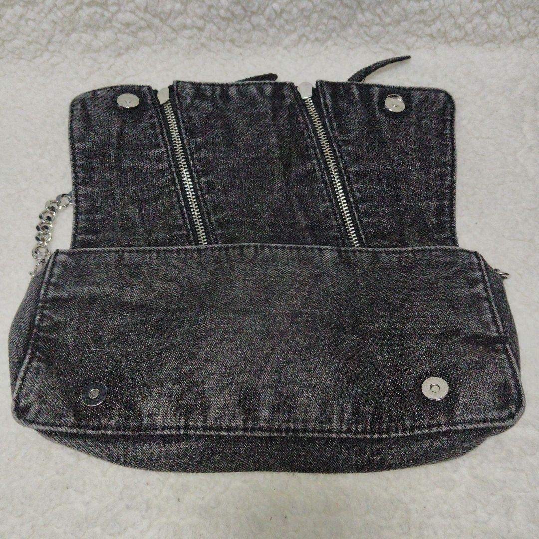 ZARA(ザラ)のZARA　ザラ　ショルダーバッグ　デニム　2way　黒　レディース レディースのバッグ(ショルダーバッグ)の商品写真