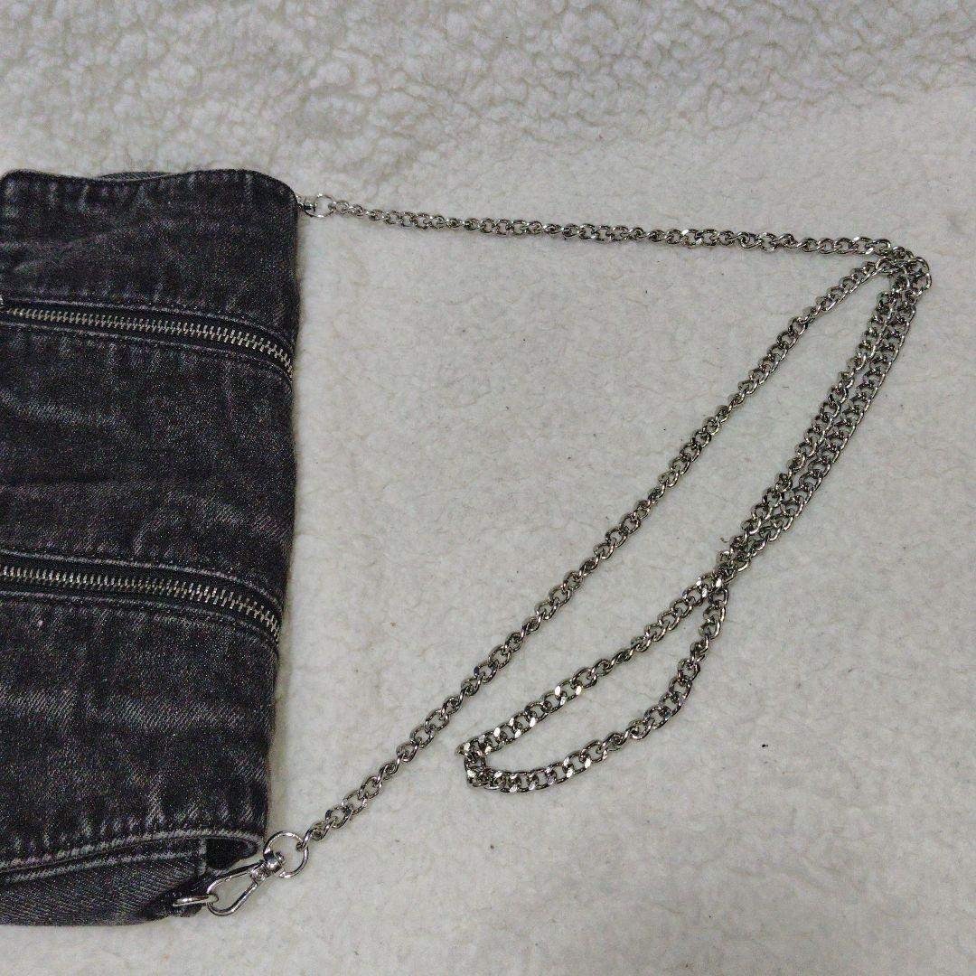 ZARA(ザラ)のZARA　ザラ　ショルダーバッグ　デニム　2way　黒　レディース レディースのバッグ(ショルダーバッグ)の商品写真