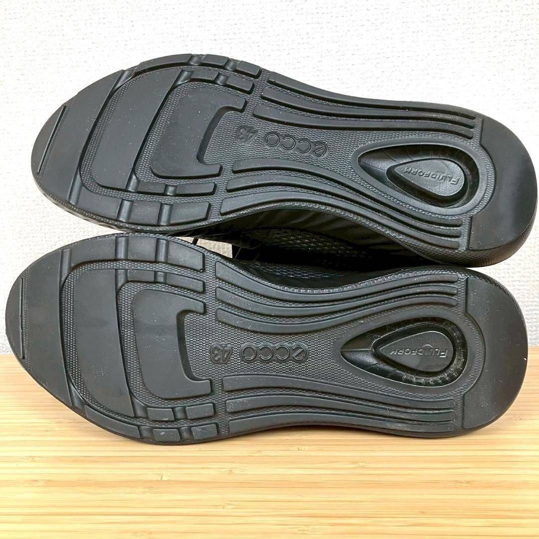 ECCO(エコー)の【未使用級】ecco ATH-1F レザースニーカー ローカット 黒 27.5 メンズの靴/シューズ(スニーカー)の商品写真