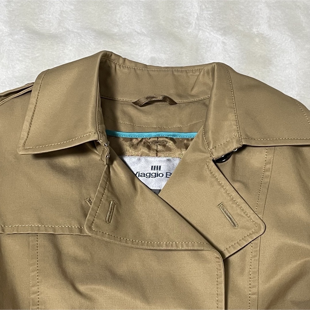 VIAGGIO BLU(ビアッジョブルー)のViaggio Blu ビアッジョブルー ベージュ トレンチコート ベルト レディースのジャケット/アウター(トレンチコート)の商品写真