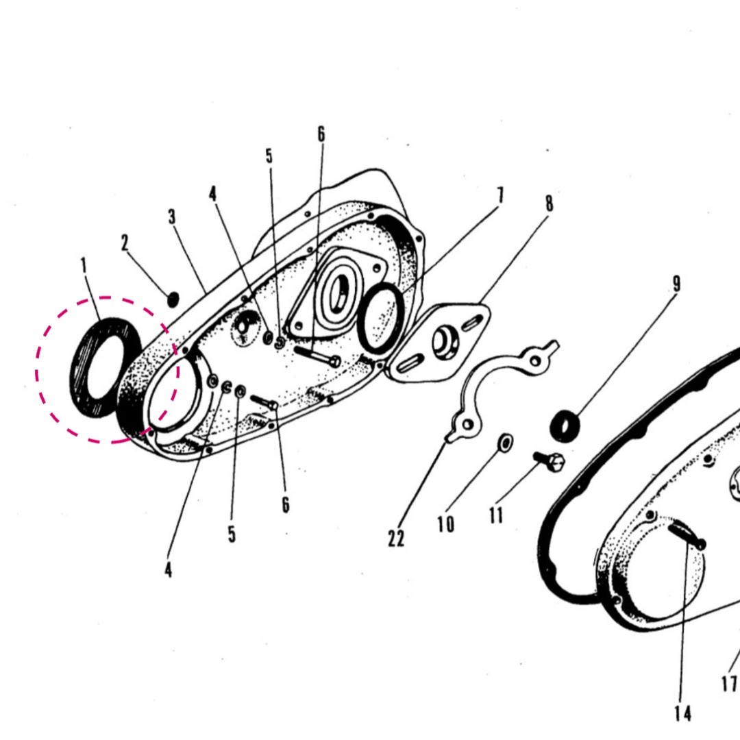 650RS W1SA フロントチェーン ケース 内側 ガスケット カ m1721 自動車/バイクのバイク(パーツ)の商品写真